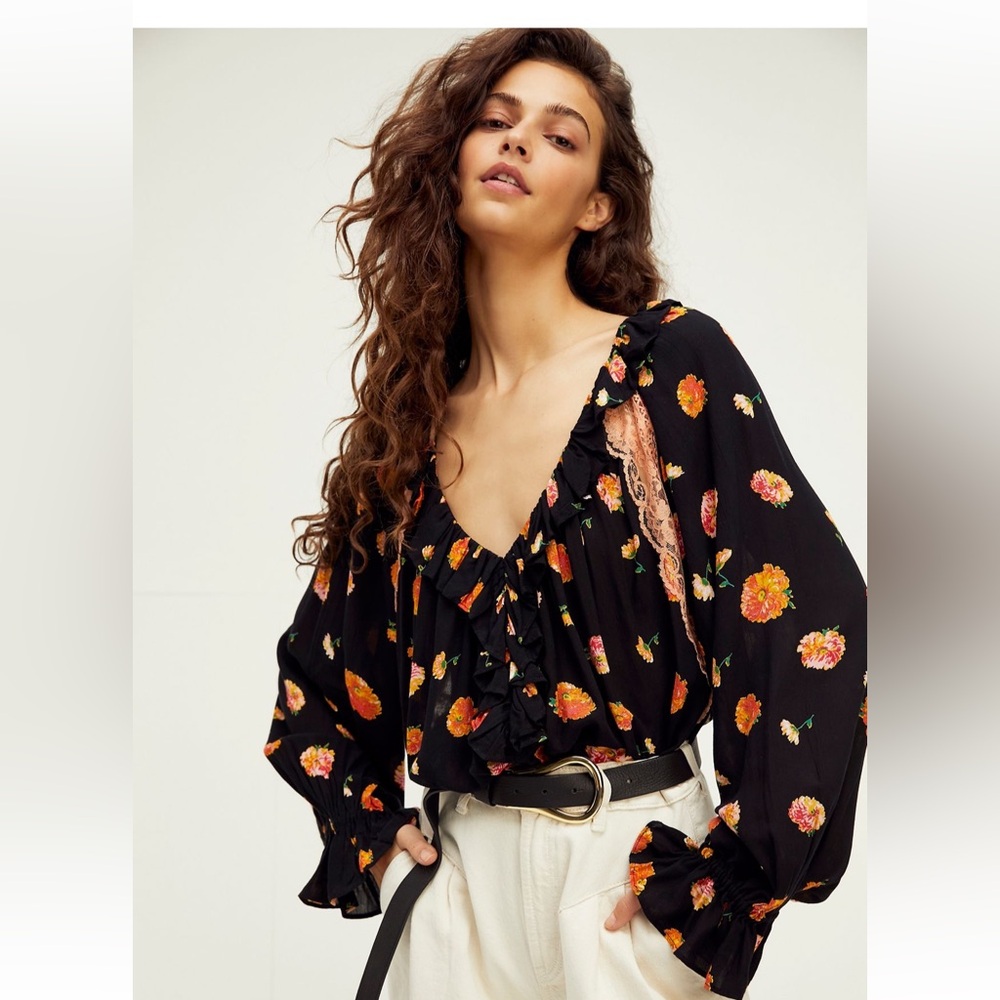 NWT Poppie Printed Bodysuit L